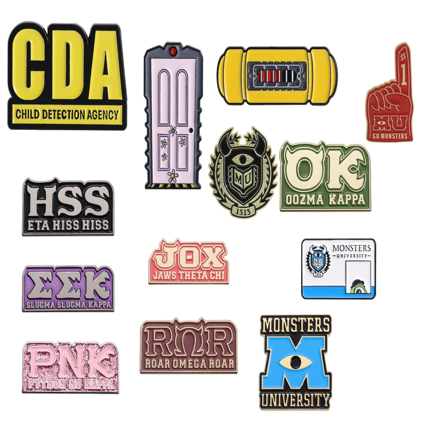 Embroidery Gothic - Bros logam seri huruf kartun lencana