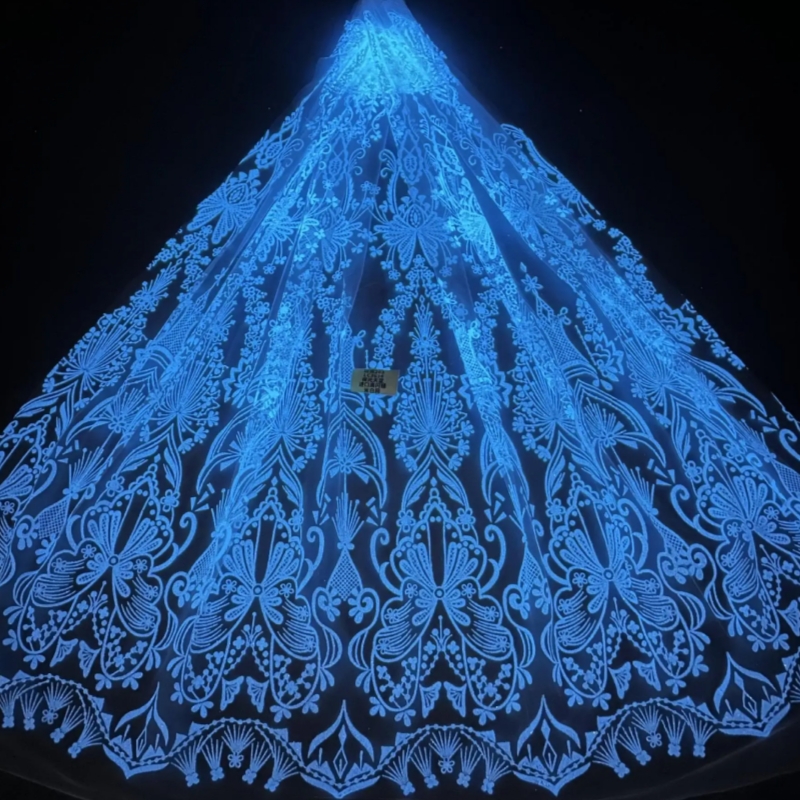 Embroidery Net Fabric - 2026 Blue Hot Sale Desain Fashion