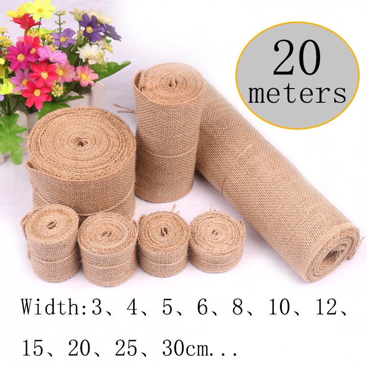 Linen Fabric Natural - Kain Linen Jute Alami 5-30CM 20M