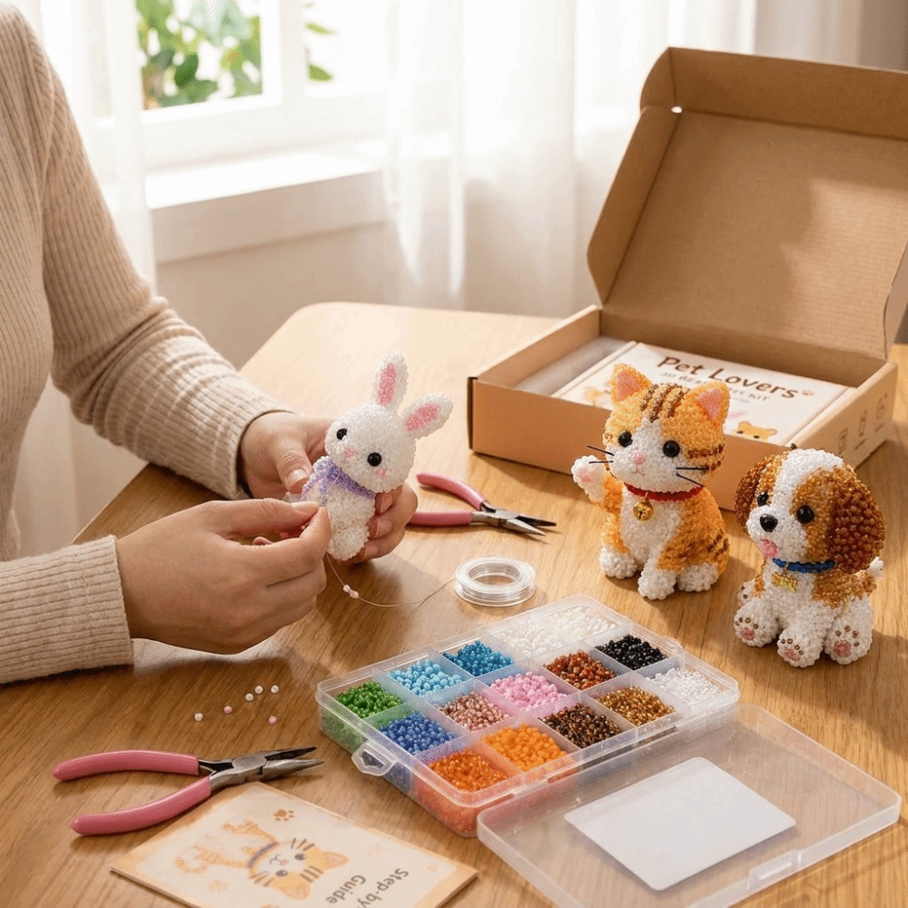 Embroidery For Beginners - Kit Bordir Manik-Manik Hewan Buatan Tangan