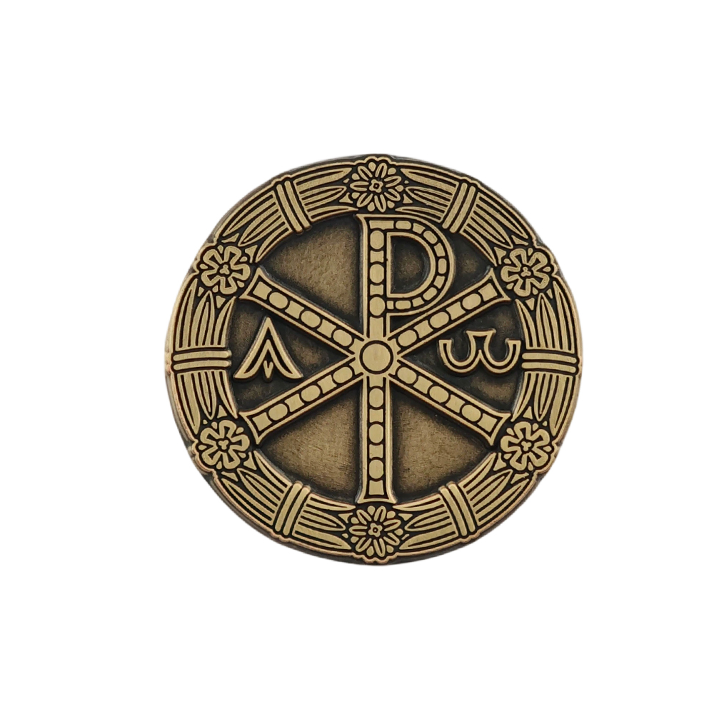 Embroidery Alpha - Bros Christian Chi Rho Emas, Salib