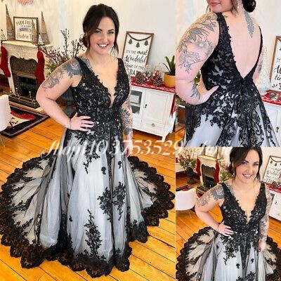 Embroidery Gothic - Gaun Pengantin Kerah V Gotik Bordir