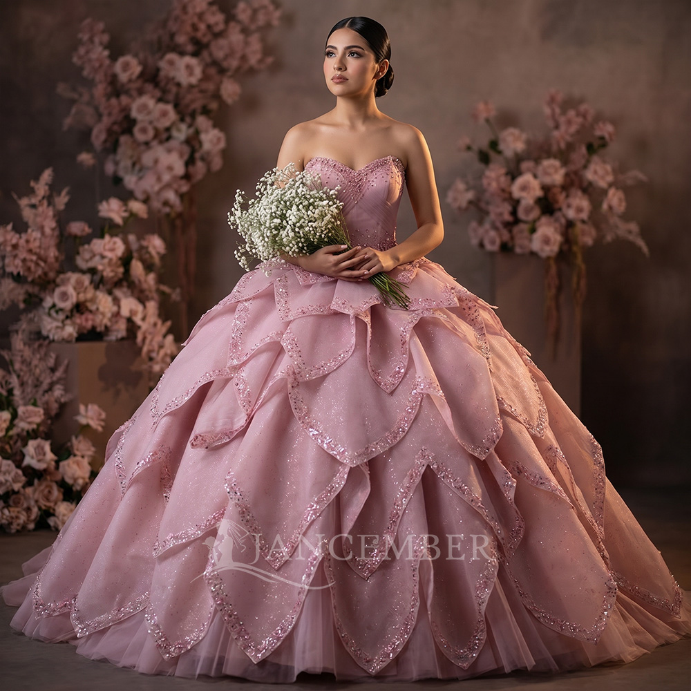 Embroidery Removal - Gaun Quinceanera Mewah Model Ball Gown