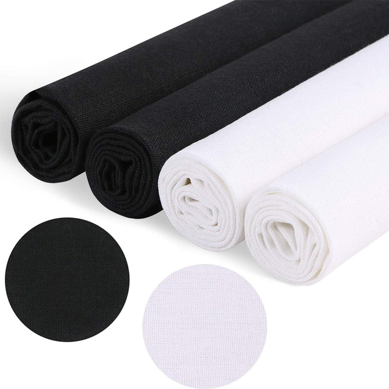 Embroidery Canvas - 4 Potong Kain Linen, Kain Warna