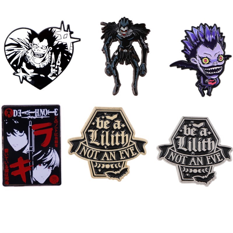 Embroidery Gothic - Pin Enamel Kartun Monster Setan Gelap