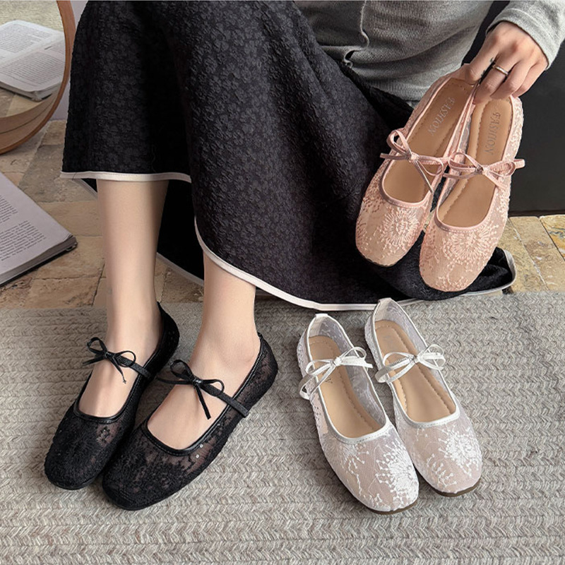 Sepatu Balet Wanita Model Flat - Embroidery Canvas ulasan dan harga