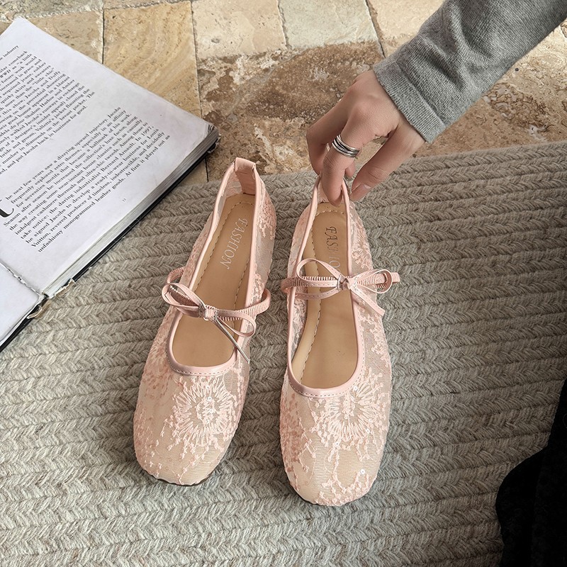 Sepatu Balet Wanita Model Flat - Embroidery Canvas ulasan dan harga