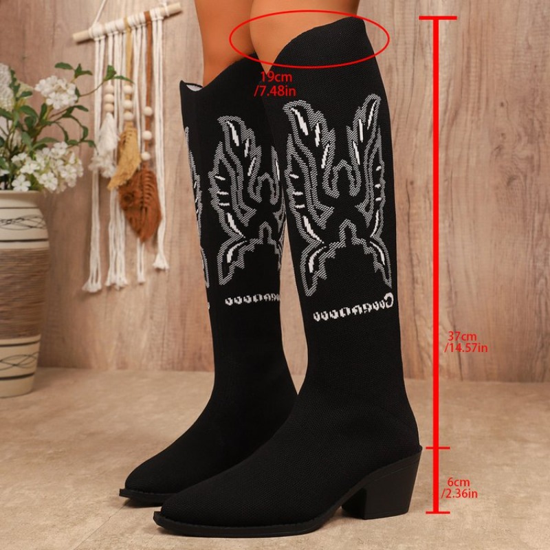 Sepatu Bot Koboi Wanita Model  - Embroidery Canvas ulasan dan harga
