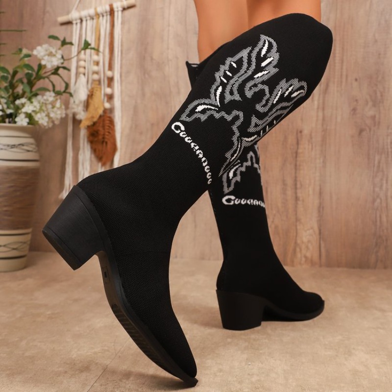 Sepatu Bot Koboi Wanita Model  - Embroidery Canvas ulasan dan harga
