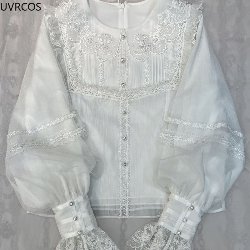 Blus Lolita gaya Jepang atasan - Embroidery Gothic ulasan dan harga