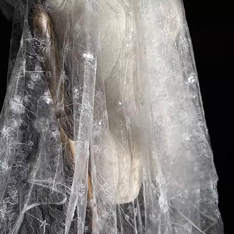 Kain Jala Bordir Bunga Renda B - Embroidery Net Fabric ulasan dan harga