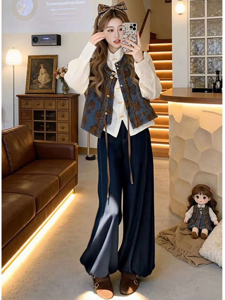 Setelan Tiga Potong Rompi Deni - Embroidery Vest ulasan dan harga