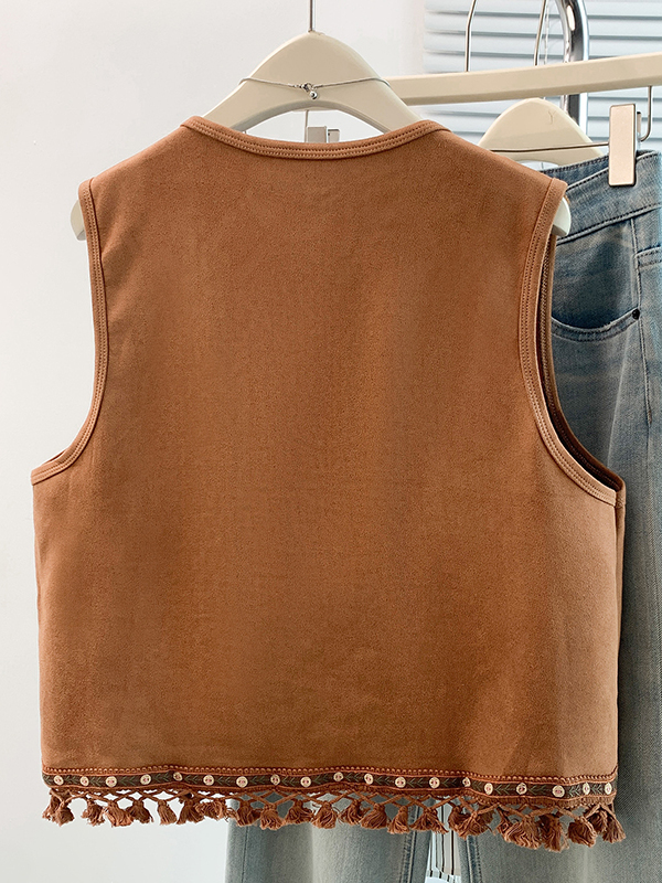 Rompi Tanpa Lengan Berumbai Bo - Embroidery Vest ulasan dan harga