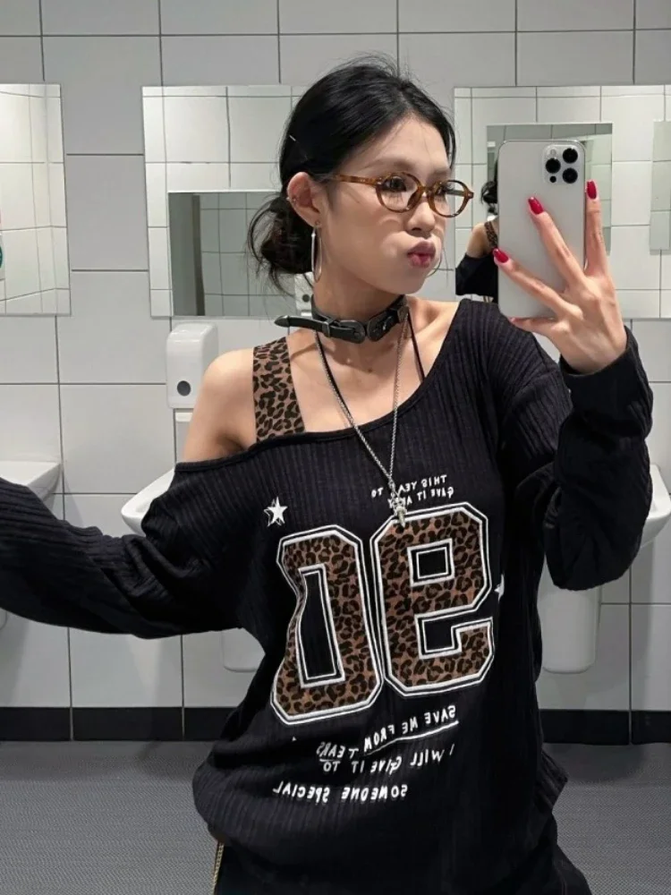 Kaos Leopard Print Patchwork Y - Embroidery Shirt ulasan dan harga