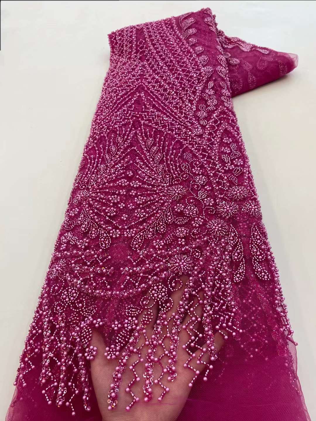 Kain renda bordir manik-manik  - Embroidery Net Fabric ulasan dan harga