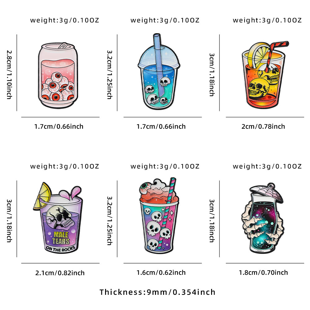 6 Buah Koleksi Pin Enamel Hall - Embroidery Gothic ulasan dan harga
