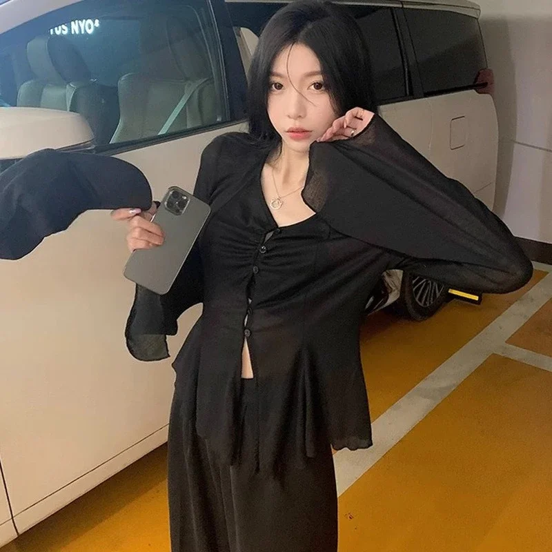 Blus Lengan Lebar Model Sheer  - Embroidery Shirt ulasan dan harga
