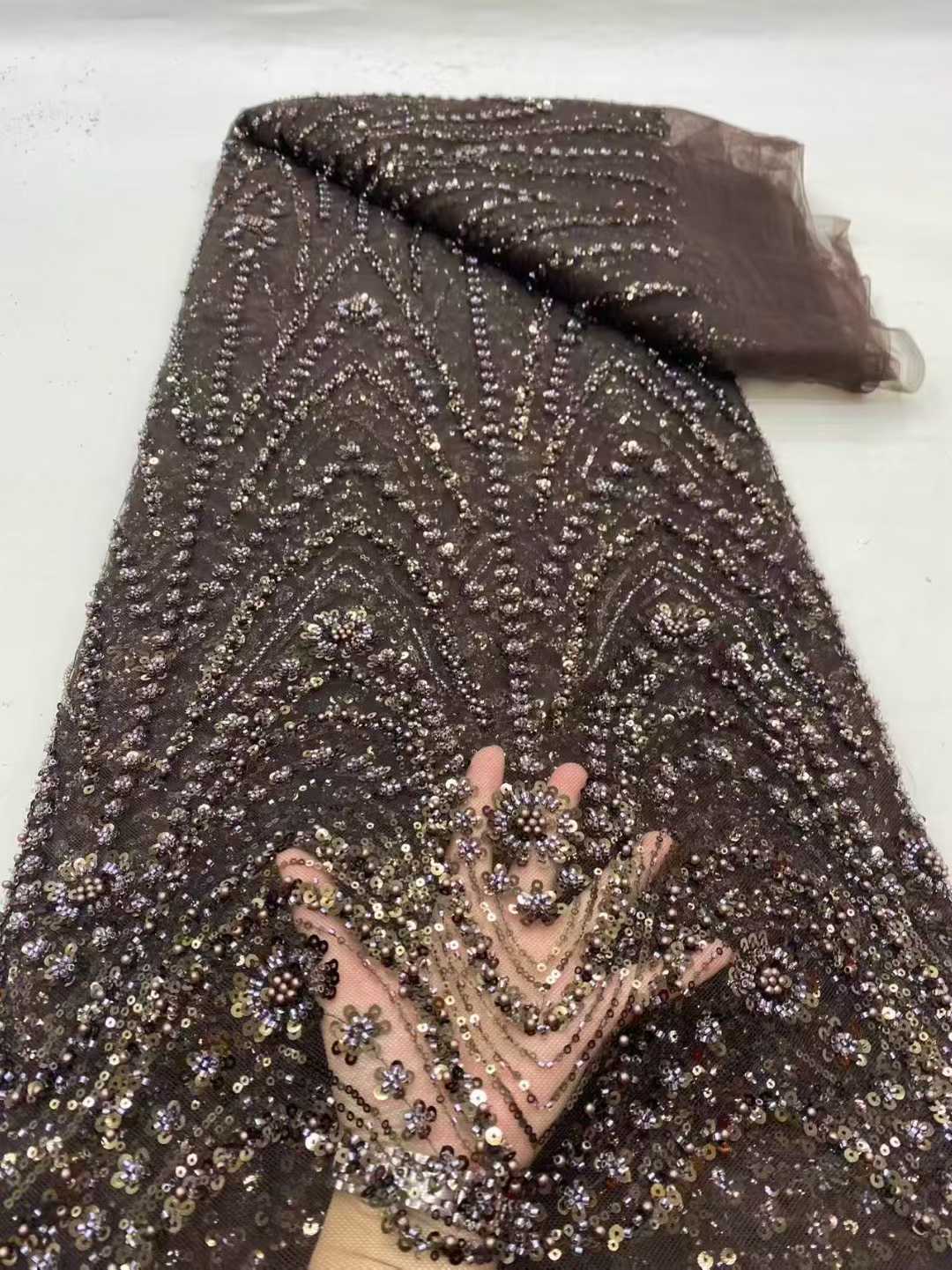 Kain Tulle Bordir Payet Berkua - Embroidery Net Fabric ulasan dan harga
