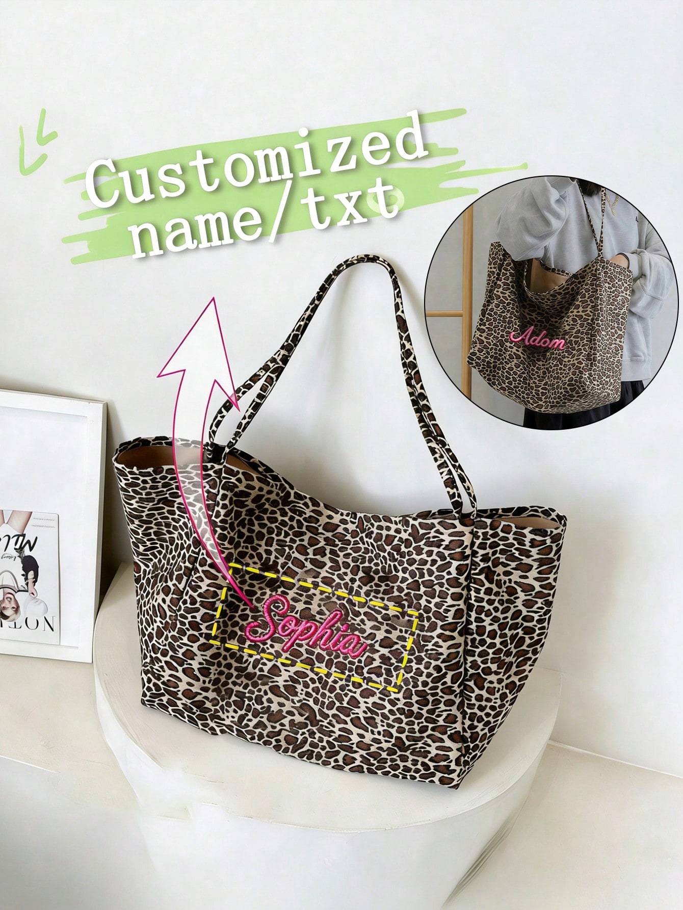 Tas Tote Motif Macan Tutul Nam - Embroidery Gift Ideas ulasan dan harga