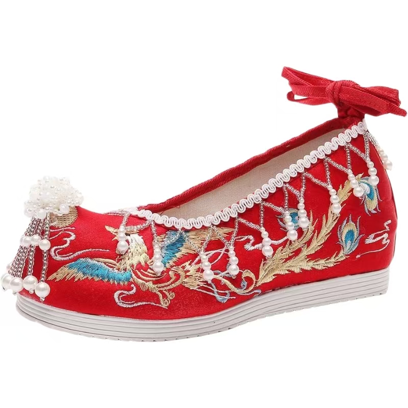 Sepatu Pengantin Wanita Merah  - Embroidery Canvas ulasan dan harga