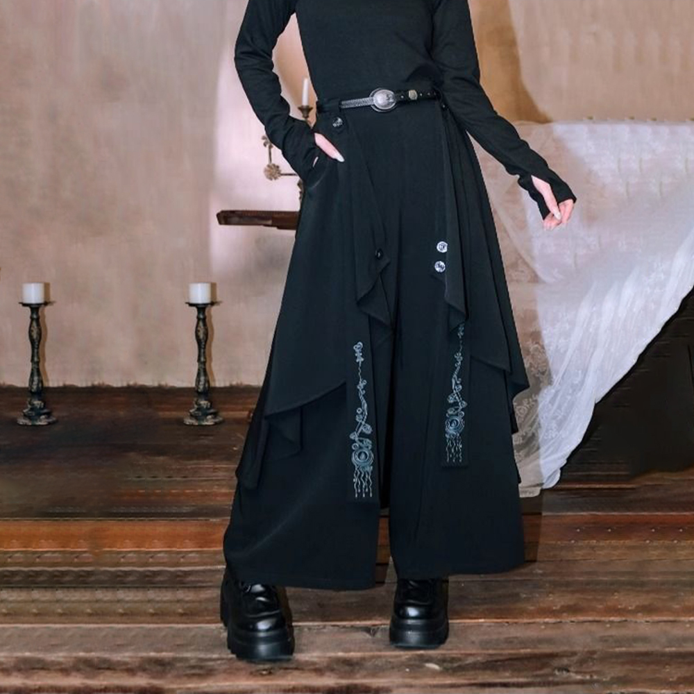 Celana rok tidak rata berlapis - Embroidery Gothic ulasan dan harga