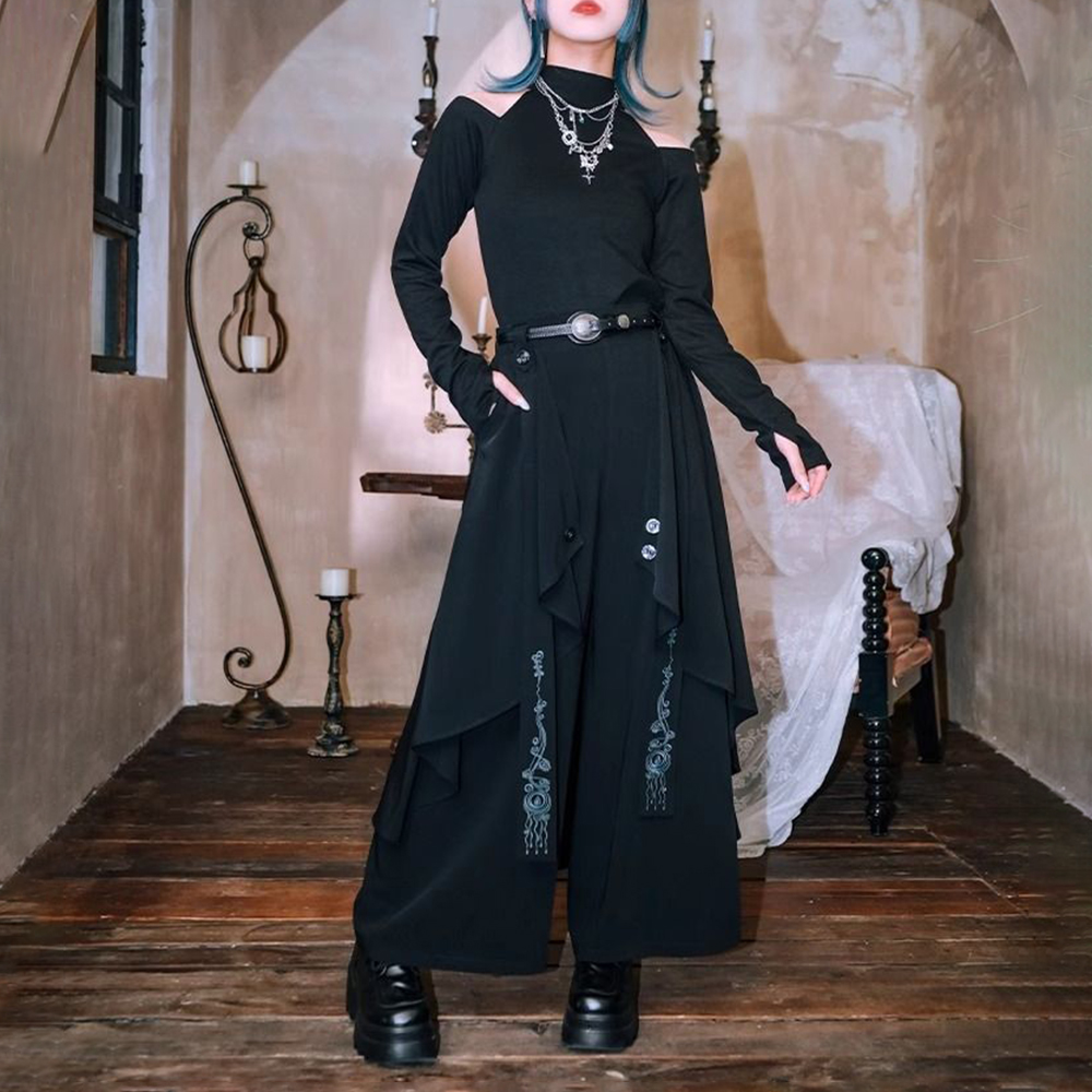 Celana rok tidak rata berlapis - Embroidery Gothic ulasan dan harga