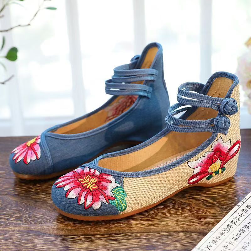 Sepatu Kain Bordir Wedges Wani - Embroidery Canvas ulasan dan harga