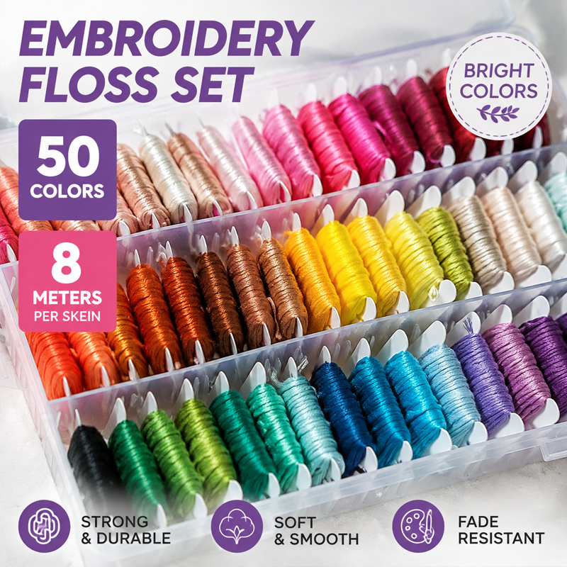 Kit Benang Bordir 100% Katun d - Embroidery Stitch ulasan dan harga